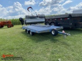 1981 TANDEM AXLE TRAILER, 12' X 78'' WIDE WITH RAMPS, SNOWMOBILE TRAILER, 1-7/8 BALL