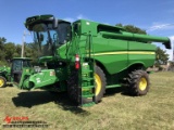 2015 JOHN DEERE S670 COMBINE LOADED, 4WD, 1-OWNER, CONTOUR, FOLDING BIN EXTENSIONS, TOUCH SCREEN DIS