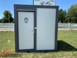 NEW PORTABLE RESTROOM WITH SHOWER & SINK, 110 VOLT, LOCKING DOOR