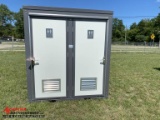 NEW PORTABLE RESTROOM, 2-PERSON UNIT WITH SINK, 110 VOLT