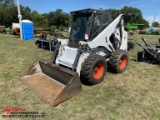 BOBCAT 873 RUBBER TIRE SKID STEER, AUX HYDRAULICS, CAB, 12-16.5 TIRES, TURBO, WITH BUCKET, BUCKET HA