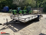 2008 US CARGO FOREST RIVER 14' SINGLE AXLE LANDSCAPE TRAILER, 2007, GVWR 2990 LBS, WIRE MESH REAR RA