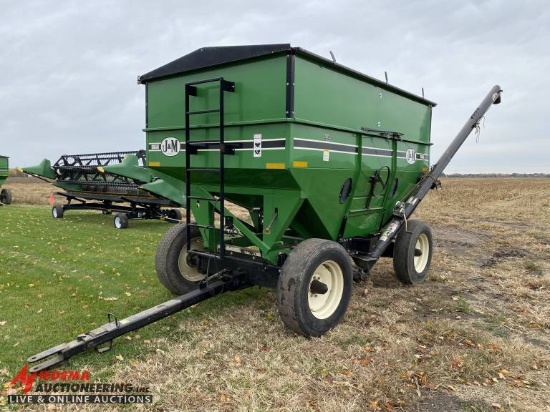 J&M 385-SD GRAVITY BOX ON 13-TON GEAR, AUGER, J&M AUGER, TARP, LIGHTS, S/N: 32632