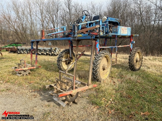 LOUKS MALE CORN DESTROYER, 2 ROW, FORD 300 INDUSTRIAL 6 CYLINDER GAS MOTOR, 4WD, 9.5-36 TIRES,