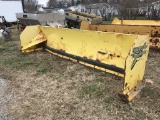 SNOW PUSHER, 12', LOADER STYLE, BENT, RUBBER IS RIPPED