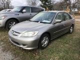 2004 HONDA CIVIC 4-DOOR, 1.3L GAS ENGINE, AUTO TRANS, PW PL PM, AM/FM-CD, CLOTH INTERIOR, ENGINE LIG