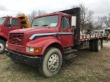 1998 INTERNATIONAL 4700 SINGLE AXLE FLATBED TRUCK, INTERNATIONAL DT466 DIESEL ENGINE, 5-SPEED TRANS,