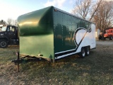 1992 PENN STYLE TANDEM AXLE ENCLOSED TRAILER, 16', SIDE DOOR, REAR SWING DOORS, TIRES AND BRAKES LES