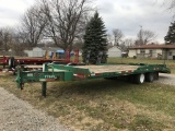 2004 REDIHAUL TANDEM AXLE EQUIPMENT TRAILER, 8' X 20' DECK WITH 5' BEAVER TAIL, FOLD DOWN RAMPS, PIN