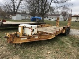 2005 BELSHE T/A EQUIPMENT TRAILER, 7' X 17' DECK WITH 40'' BEAVERTAIL, STAND UP RAMPS, PINTLE HITCH,