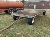 8' X 16' TANDEM AXLE WAGON, METAL GRATE DECK, LINDSAY RUNNING GEAR