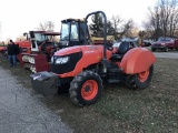 KUBOTA M8540 NARROW TRACTOR , 3-POINT, NO TOP LINK, PTO, 2-REMOTES, 4WD, 380-85-24 REAR TIRES, 10 FR