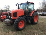 KUBOTA M135GX TRACTOR, 3-POINT, PTO, 2-REMOTES, CAB, 4WD, 18-FORWARD 18 REVERSE PLUS CREEPER GEAR, 1