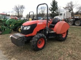 KUBOTA M8540 NARROW TRACTOR, 4WD, 85-HP ENGINE, 3-POINT, NO TOP LINK, PTO, 2-REMOTES, ORCHARD FENDER