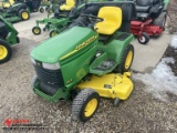 1995 JOHN DEERE 345 RIDING LAWN MOWER, WITH LEAF VAC SYSTEM, 18-HP ENGINE, 54'' DECK, 2015 HOURS SHO