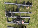 NEW WOLVERINE AUGER ATTACHMENT WITH 12'' & 18'' BITS, SKIDSTEER MOUNT