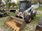 2000 BOBCAT 863F RUBBER TIRE SKIDSTEER, CAB, HIGH-FLOW HYDRAULICS, 74-HP DIESEL ENGINE, 12-16.5 TIRE