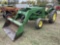JOHN DEERE 2010 AG TRACTOR WITH JOHN DEERE LOADER (WITH BALE SPEAR), 4-CYLINDER GAS ENGINE, WIDE FRO