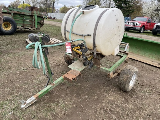 150-GALLON POLY TANK ON CART, NO PUMP