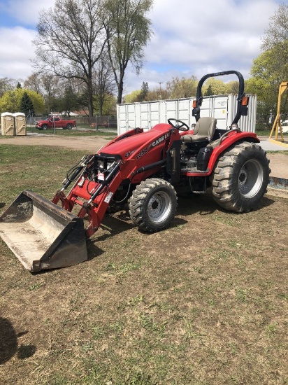 CASE 45 COMPACT TRACTOR, CASE L350 LOADER, OROPS, 3-CYLINDER DIESEL, HYDROSTAT, 4WD, 1-REMOTE, 3PT, 
