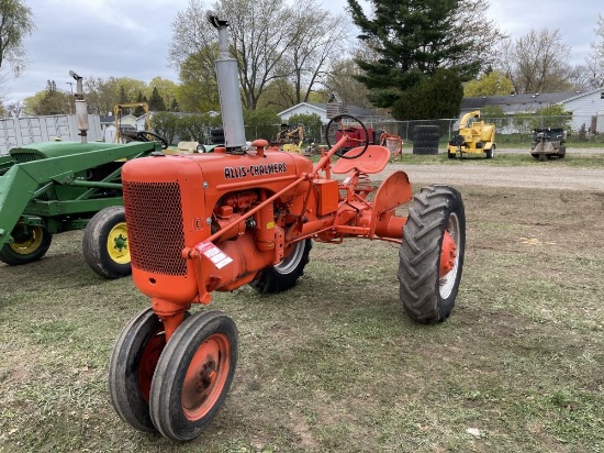 1940 ALLIS CHALMERS MODEL C TRACTOR, SERIAL # 5, HAS A STARTER, PULLY, PTO, FOOT BRAKE CONVERSION