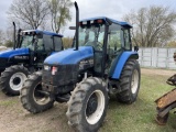 NEW HOLLAND TS110 TRACTOR, 4WD, 4-CYLINDER DIESEL ENGINE, 12 X 12 TRANS, CAB WITH HEAT/AC, 4-REMOTES