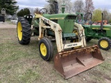 JOHN DEERE 3010 TRACTOR WITH BREAT BEND M-30 LOADER, 4-CYLINDER GAS, WIDE FRONT, 3PT, PTO