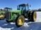 1995 JOHN DEERE 8300 TRACTOR, 3-POINT, QUICK HITCH, PTO, 4-REMOTES, MFWD, 380-90 R50 REAR DUALS, 320