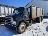 1985 INTERNATIONAL F2375 TANDEM AXLE GRAIN TRUCK WITH DUMP BED, MANUAL TRANS, 61023 MILES SHOWING, V