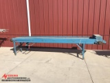 CONVEYOR, APPROX. 15-1/2' LONG, 2' WIDE BELT, NO MOTOR