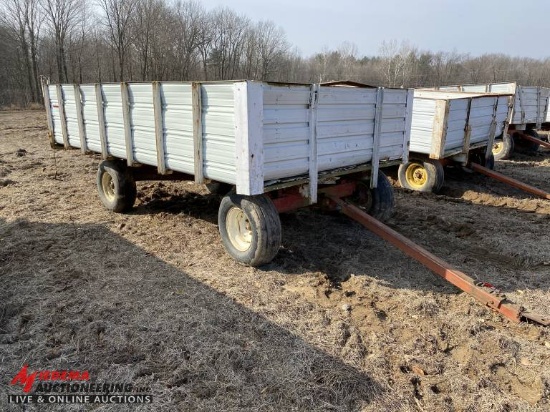 FLATBED WAGON WITH SIDES, 14' X 8'