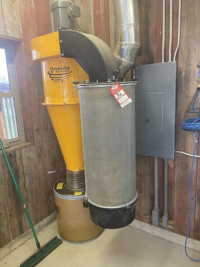 ONIEDA AIR SYSTEMS DUST COLLECTOR, BUYER RESPONSIBLE FOR REMOVAL & MUST TAKE DUCTWORK