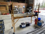 PORTABLE SCAFFOLDING, 6' X 29'' WITH WHEELS & VISE