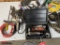 ASSORTED TOOLS TO INCLUDE BLACK & DECKER ELECTRIC DRILL, TIMING LIGHT, COLLING PRESSURE TESTER, & MO