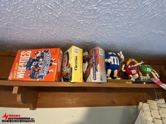 ASSORTED CERAL BOXES, WHEATIES BARRY SANDERS TRIBUTE (EMPTY), MICHAEL JORDAN (EMPTY), CHEERIOS 60TH 