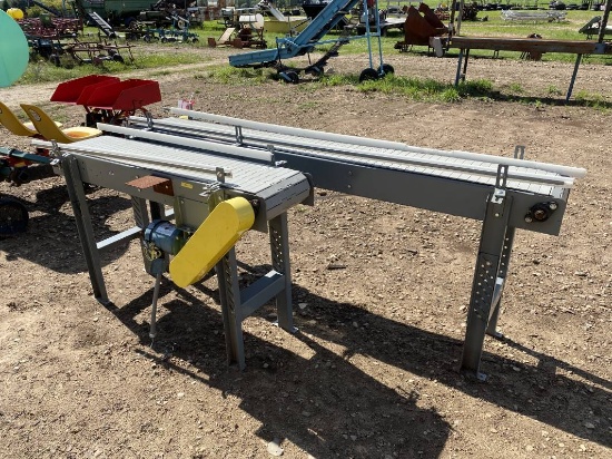 BELT CONVEYOR, 11'' X 5' AND 11'' X 8', PLASTIC BELT, 220 VOLT