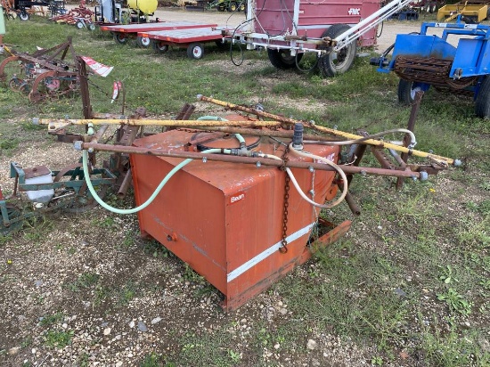 FMC 150-GALLON SPRAYER, STAINLESS STEEL TANK, WITH BOOM, KOHLER GAS ENGINE