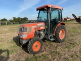 KUBOTA M8200 TRACTOR, 3PT, PTO, 2-HYD REMOTES, CAB, NARROW TRACTOR, 4WD, DIESEL, 8-16 FRONT TIRES, 1