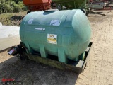 500-GALLON POLY TANK WITH ELECTRIC PUMP, 110 VOLT