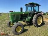 JOHN DEERE 4230 TRACTOR, 3PT, NO TOP-LINK, PTO, 2 HYD REMOTES, CAB, DIESEL, 2WD, QUAD RANGE TRANS, 1