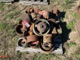 PALLET OF TRACTOR PULLEYS