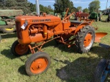ALLIS CHALMERS B TRACTOR WITH REAR PLOWS, GAS, 9.5-9-24 TIRES, WITH 2-WAY PLOW, REAR WHEEL WEIGHTS, 