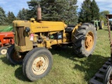 JOHN DEERE 420U INDUSTRIAL TRACTOR, SHUTTLE TRANS, 3PT, NO TOP LINK, WIDE FRONT, REAR WHEEL WEIGHTS,