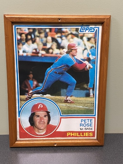 Topps Pete Rose framed picture, 11'' x 15''