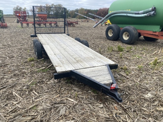 ASSEMBLED TANDEM AXLE TRAILER WITH REAR GATE, 174'' X 55'', 2'' BALL, SELLS WITH WEIGHT SLIP, #1740