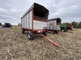 GEHL 1640 FORAGE WAGON, HYDRAULIC REAR UNLOAD, GEHL 415 30,000LBS RUNNING GEAR, FLOATATION TIRES, WI