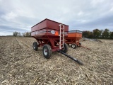 J&M 350 GRAVITY WAGON, BIN EXTENSIONS, REAR HITCH, 11.00-20 TIRES, EXTENDABLE TONGUE, S/N: 27248