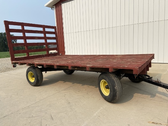 DEMCO 12 TON HAY WAGON, TRIPLE RUNNERS, HEAVY DUTY RACK, 9' WIDE X 16' LONG BED, 9' WIDE X 5'4'' TAL