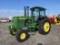 1990 JOHN DEERE 4255 TRACTOR, 133HP JD DIESEL, 2WD, CAB, 3PT, PTO, 2 HYD. OUTLETS, NEW 18.4R38 REAR 