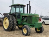 JOHN DEERE 4440 TRACTOR, 3PT, PTO, 3-REMOTES, CAB, 140-HP DIESEL, 14.9R46 DUALS, [10] FRONT WEIGHTS,